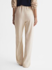 Reiss Cream Hailey Wide Wide Leg Pull On Trousers - Image 5 of 6