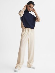 Reiss Cream Hailey Wide Wide Leg Pull On Trousers - Image 6 of 6