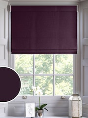 Aubergine Purple Montero Velvet Made To Measure Roman Blinds - Image 1 of 6