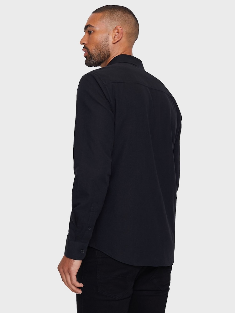 Threadbare Black Oxford Long Sleeve Shirt - Image 2 of 5