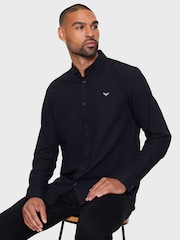 Threadbare Black Oxford Long Sleeve Shirt - Image 3 of 5