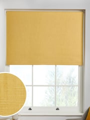 Ochre Yellow Ready Made Textured Roller Blackout Blind - Image 1 of 9