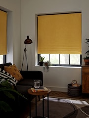 Ochre Yellow Ready Made Textured Roller Blackout Blind - Image 6 of 9