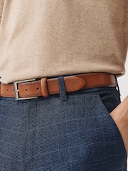 Tan Brown Signature Leather Brogue Belt - Image 2 of 5