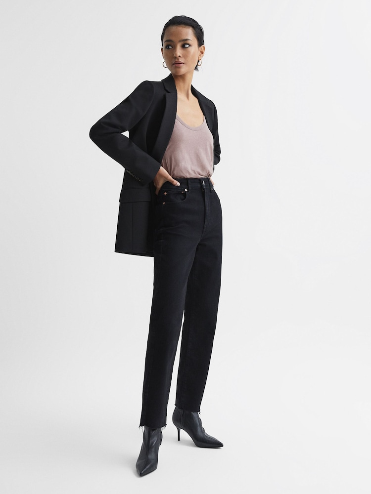 Reiss Mink Lilly Racer Back Pima Cotton Vest - Image 6 of 6