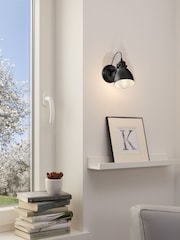Eglo Black Priddy Vintage Wall Light - Image 1 of 3
