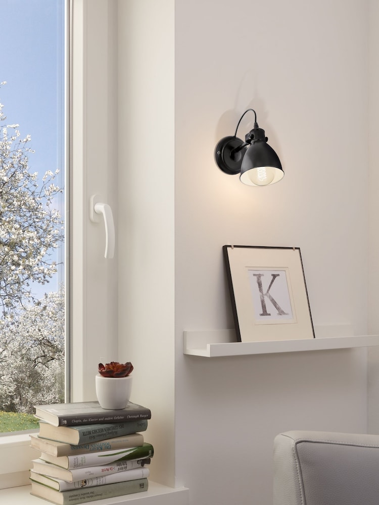 Eglo Black Priddy Vintage Wall Light - Image 1 of 3