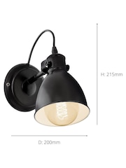 Eglo Black Priddy Vintage Wall Light - Image 3 of 3