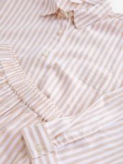 Beige Stripe 100% Cotton Shirt And Shorts Co-ord Set (3-16yrs) - Image 8 of 8