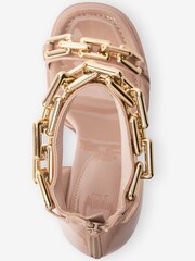 River Island Cream Chain Detail Heeled Sandals - Image 3 of 4