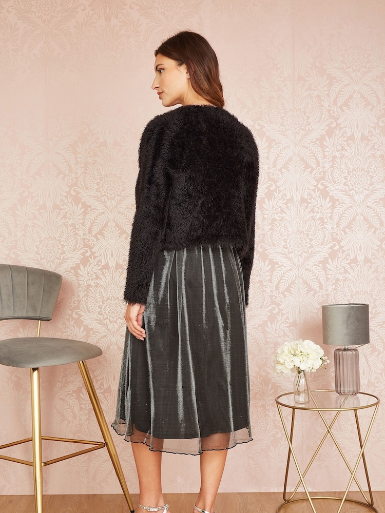 Yumi Black Eyelash Knit Bolero - Image 2 of 5
