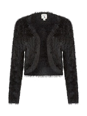 Yumi Black Eyelash Knit Bolero - Image 5 of 5