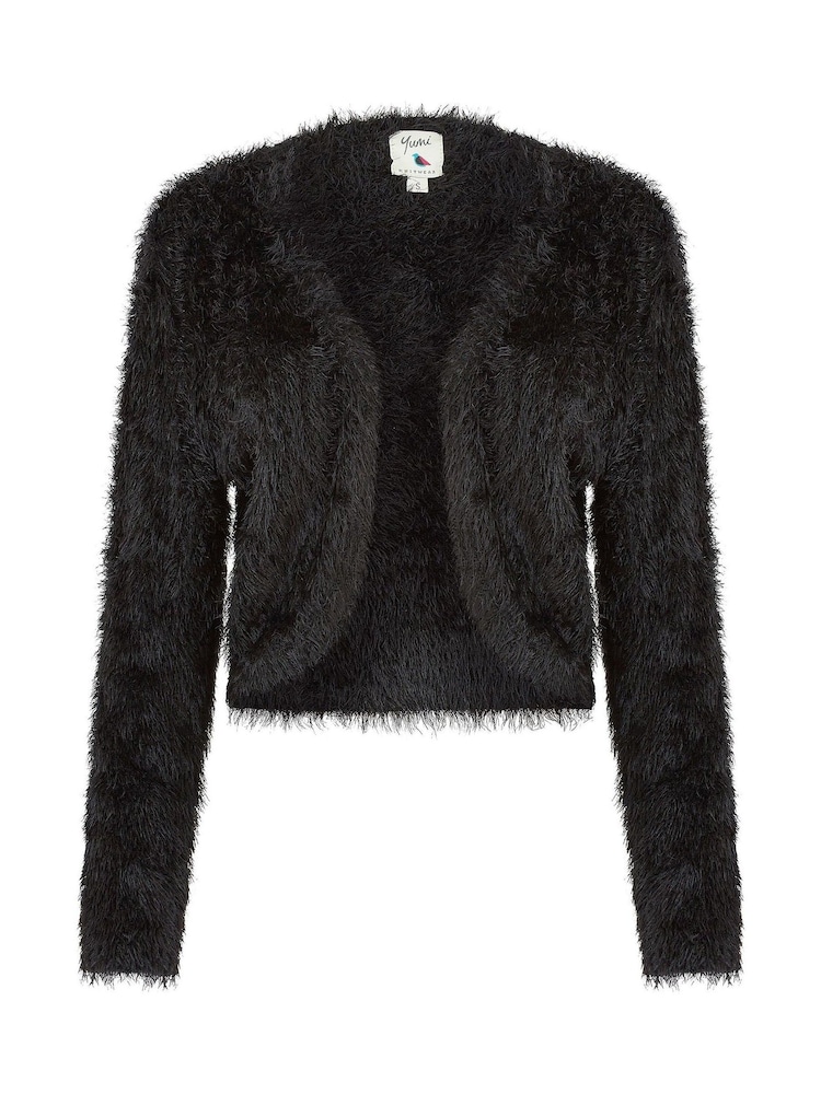 Yumi Black Eyelash Knit Bolero - Image 5 of 5