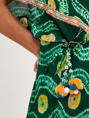 Monsoon Green Bandhani Tie Dye Dress with LENZING™ ECOVERO™ - Image 6 of 7