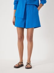 Hush Blue Dori Seersucker Cotton Shorts - Image 1 of 5
