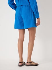 Hush Blue Dori Seersucker Cotton Shorts - Image 3 of 5