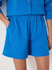Hush Blue Dori Seersucker Cotton Shorts - Image 4 of 5