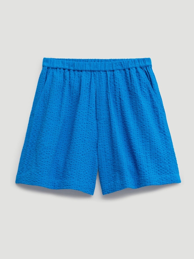 Hush Blue Dori Seersucker Cotton Shorts - Image 5 of 5
