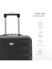 Flight Knight Black + Burgundy Ryanair Priority 4 Wheel ABS Hard Case Cabin Carry-On Suitcase 55x40x20cm Set of 2 - Image 5 of 6