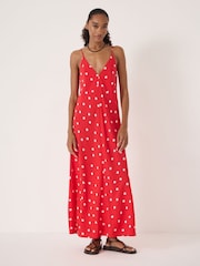 Hush Red Air Flow Seam Detail Maxi Slip Dress - Image 1 of 7