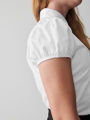Blanc - Chemise d’école Clarks Girls ajustée à manches courtes - Image 5 de 9
