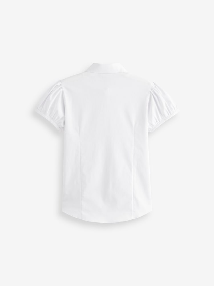 Wit - Clarks Girls Fitted Short Sleeve School Shirt - Image 7 of 9