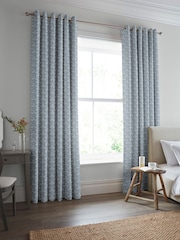Laura Ashley Dusky Seaspray Blue Musica Velvet Made To Measure Curtains - Image 1 of 9