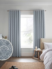 Laura Ashley Dusky Seaspray Blue Musica Velvet Made To Measure Curtains - Image 2 of 9
