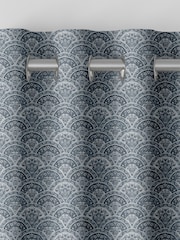 Laura Ashley Dusky Seaspray Blue Musica Velvet Made To Measure Curtains - Image 7 of 9
