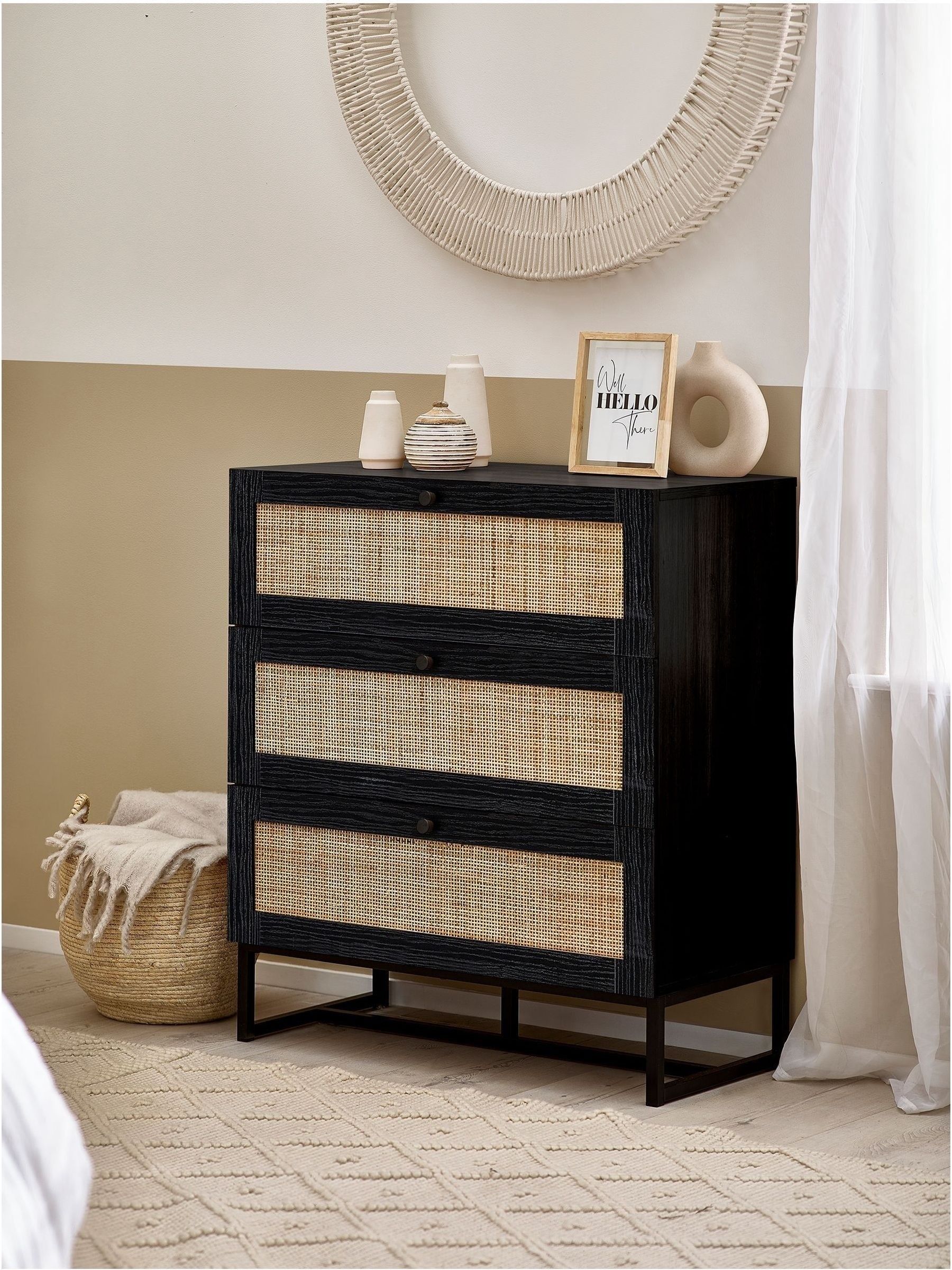 Buy Julian Bowen Black Padstow Rattan 6 Drawer 3 Drawer Chest from the Next UK online shop