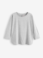 Grey 3/4 Length Sleeve 100% Cotton T-Shirt - Image 4 of 4