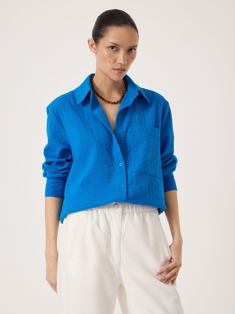 Hush Blue Maud Cotton Seersucker Shirt - Image 1 of 5