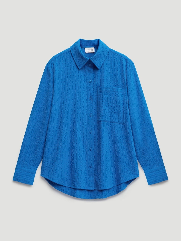 Hush Blue Maud Cotton Seersucker Shirt - Image 5 of 5