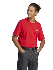 adidas Red Essentials Single Jersey Embroidered Small Logo 100% Cotton T-Shirt - Image 3 of 7
