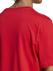 adidas Red Essentials Single Jersey Embroidered Small Logo 100% Cotton T-Shirt - Image 6 of 7