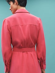 Pink Belted Button Down Shirt Dress - Image 4 of 5