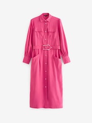 Pink Belted Button Down Shirt Dress - Image 5 of 5