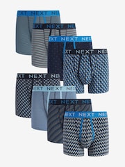 Blau gemustert - 8er-Pack - Boxershorts mit A-Front, 4er-Pack - Bild 1 von 11