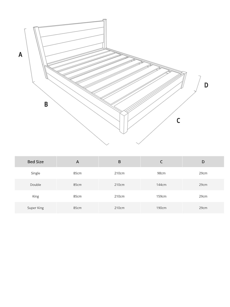 Get Laid Beds White Ottoman Storage Square Leg Solid Wood Bed - Image 3 of 3