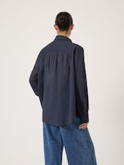 أزرق داكن أزرق - قميص Dakota من قماش Voile القطني من Hush - Image 3 of 5