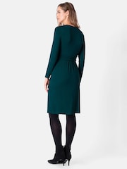 Seraphine Green Maternity And Nursing Pleat Detail Dress - Image 2 of 4