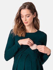 Seraphine Green Maternity And Nursing Pleat Detail Dress - Image 4 of 4