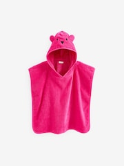 Bright Pink Bear Towelling Poncho - Image 4 of 5