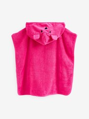 Bright Pink Bear Towelling Poncho - Image 5 of 5