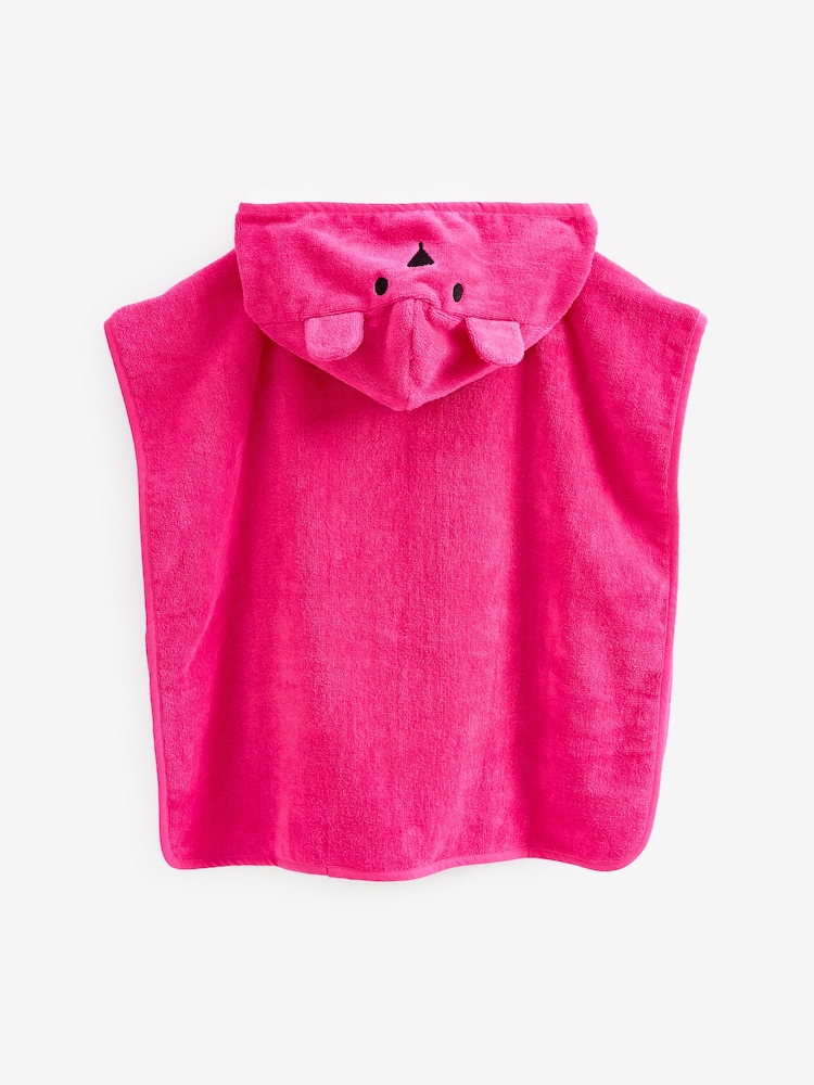 Bright Pink Bear Towelling Poncho - Image 5 of 5