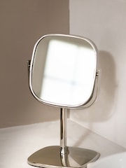 Robert Welch Silver Burford Pedestal Mirror x5 Magnification - Image 1 of 4