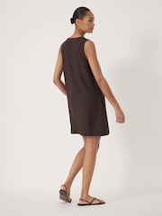 Hush Brown Liddie Linen Blend Mini Dress - Image 3 of 5