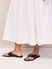 Ro&Zo White Petite Cotton Voile Shirred Bodice Dress - Image 7 of 7