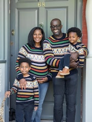 JoJo Maman Bébé Navy Blue Penguin Fairisle Pattern Jumper - Image 5 of 5