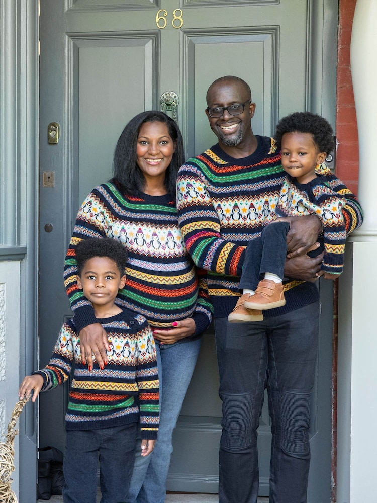 JoJo Maman Bébé Navy Blue Penguin Fairisle Pattern Jumper - Image 5 of 5